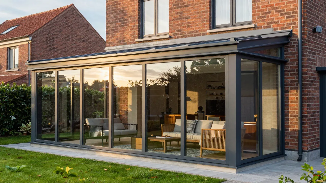 Véranda en Wallonie 2026 : permis d'urbanisme, prix et TVA réduite